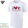 Cleveland Guardians Peace Love Guardians Hand Sign Heart Shape And Logo T-Shirt