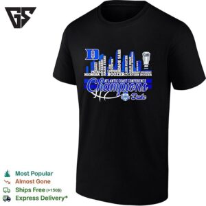Duke Blue Devils Atlantic Coast Conference Champions City Skyline Shape T-Shirt