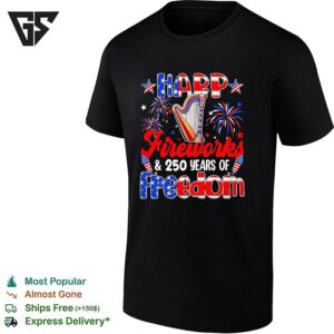 Harp Fireworks And 250th Freedom 4th July Instrumentalist T-Shirt