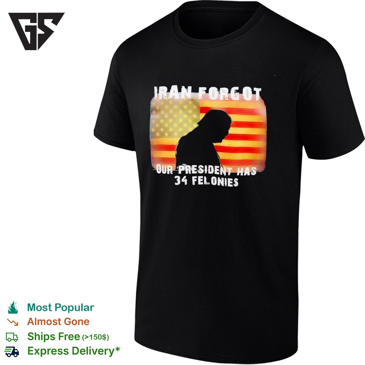 Iran Forgot Our President Has 34 Felonies T-Shirt Iran Forgot Our President Has 34 Felonies T-Shirt