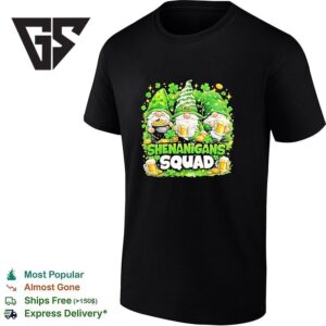 Irish Gnomes Holding Beer Mug Shenanigans Squad St Patrick’s Day Vintage T-Shirt