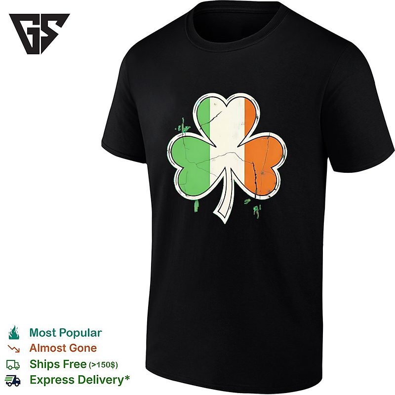 Italy Flag In Shamrock Shape St Paddy’s Day Retro T-Shirt Italy Flag In Shamrock Shape St Paddy’s Day Retro T-Shirt