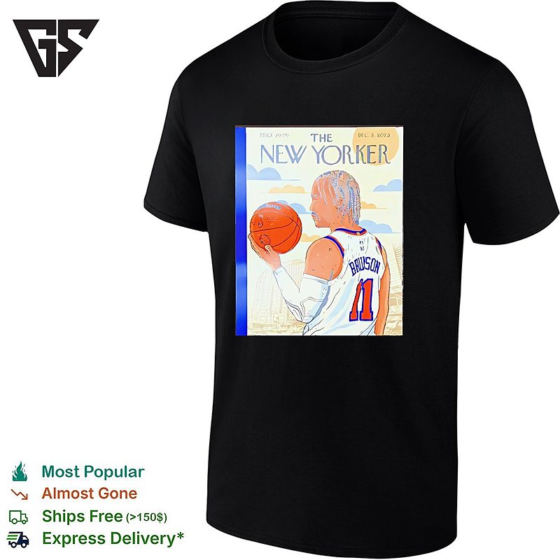 Jalen Brunson 11 The New Yorker New York Knicks Madison Square Garden T-Shirt Jalen Brunson 11 The New Yorker New York Knicks Madison Square Garden T-Shirt