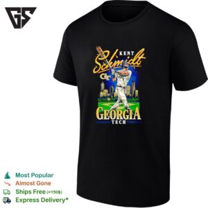 Kent Schmidt Of Georgia Tech Baseball City Skyline Logo T-Shirt