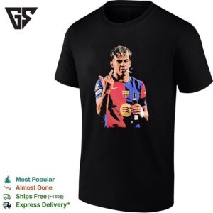Lamine Yamal Of Fc Barcelona Middle Finger Smoking And Holding Beer Can T-Shirt