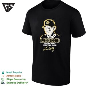 Lou Holtz Is Legend Of Notre Dame Fighting Irish Rip 1937 2026 Signature T-Shirt