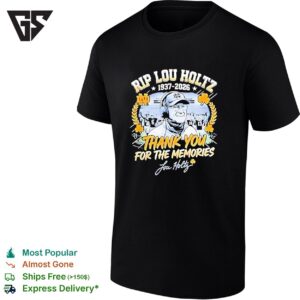 Lou Holtz Rip Notre Dame Fighting Irish Football 1937 2026 Signature T-Shirt
