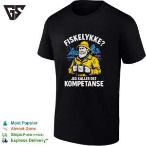 Man Fishing Holding Godt Haill Cup Fiskelykke Jeg Kaller Det Kompetanse Vintage T-Shirt