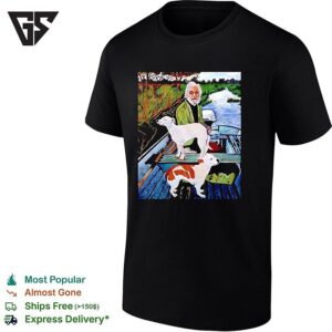 Man In Boat With Dogs Movie Painting Goodfellas T-Shirt