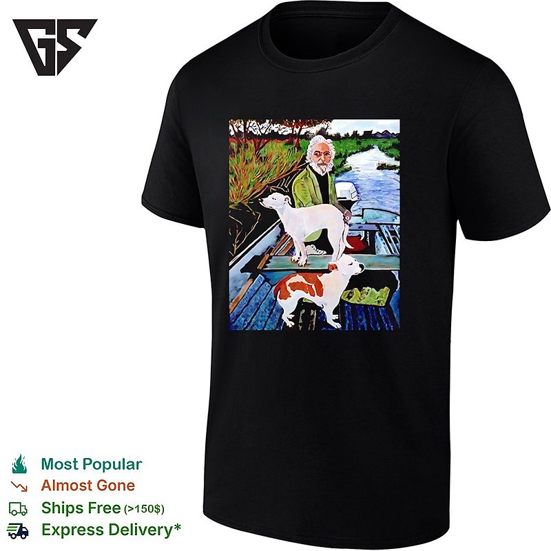 Man In Boat With Dogs Movie Painting Goodfellas T-Shirt Man In Boat With Dogs Movie Painting Goodfellas T-Shirt