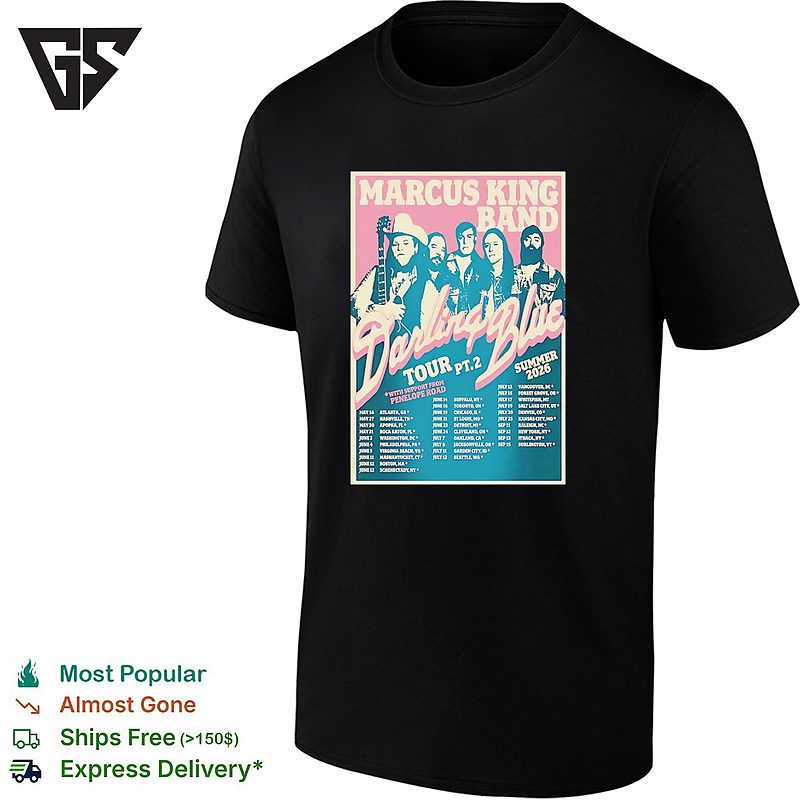 Marcus King Band 2026 Darling Blue Tour Summer Poster T-Shirt Marcus King Band 2026 Darling Blue Tour Summer Poster T-Shirt