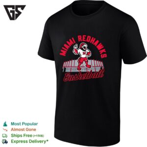 Miami Redhawks Men’s Basketball Mascot Pointing To The Sky T-Shirt