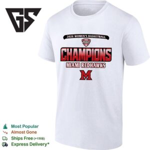 Miami Redhawks Women’s Basketball 2026 Mac Regular Season Champions T-Shirt