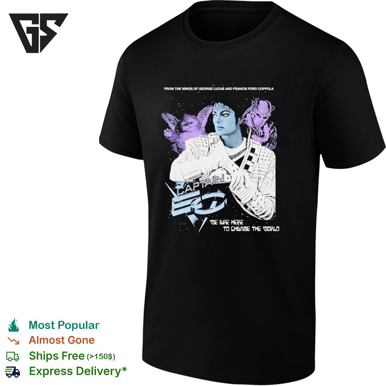 Michael Jacks Captain Eo George Lucas Và Francis Ford Coppola Retro T-Shirt Michael Jacks Captain Eo George Lucas Và Francis Ford Coppola Retro T-Shirt