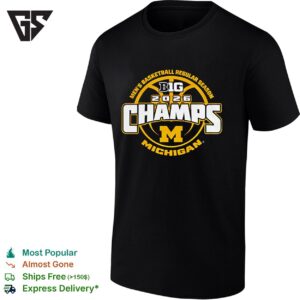 Michigan Wolverines Big Men’s Basketball Champions 2026 Logo T-Shirt