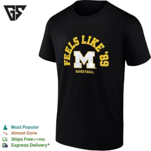 Michigan Wolverines Men’s Basketball Feels Like ’89 Logo Retro T-Shirt