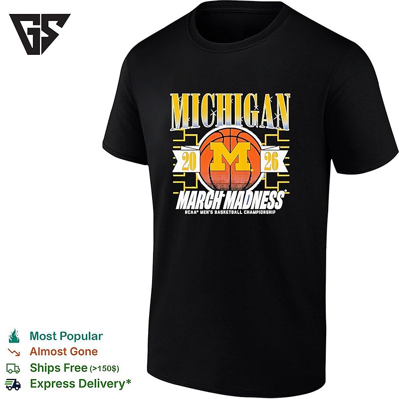Michigan Wolverines Men’s Basketball NCAA Championship March Madness 2026 T-Shirt Michigan Wolverines Men’s Basketball NCAA Championship March Madness 2026 T-Shirt