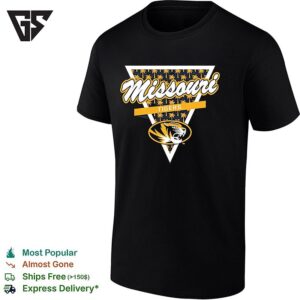 Missouri Tigers Football Palm Tree Pattern Inside A Triangle Logo T-Shirt