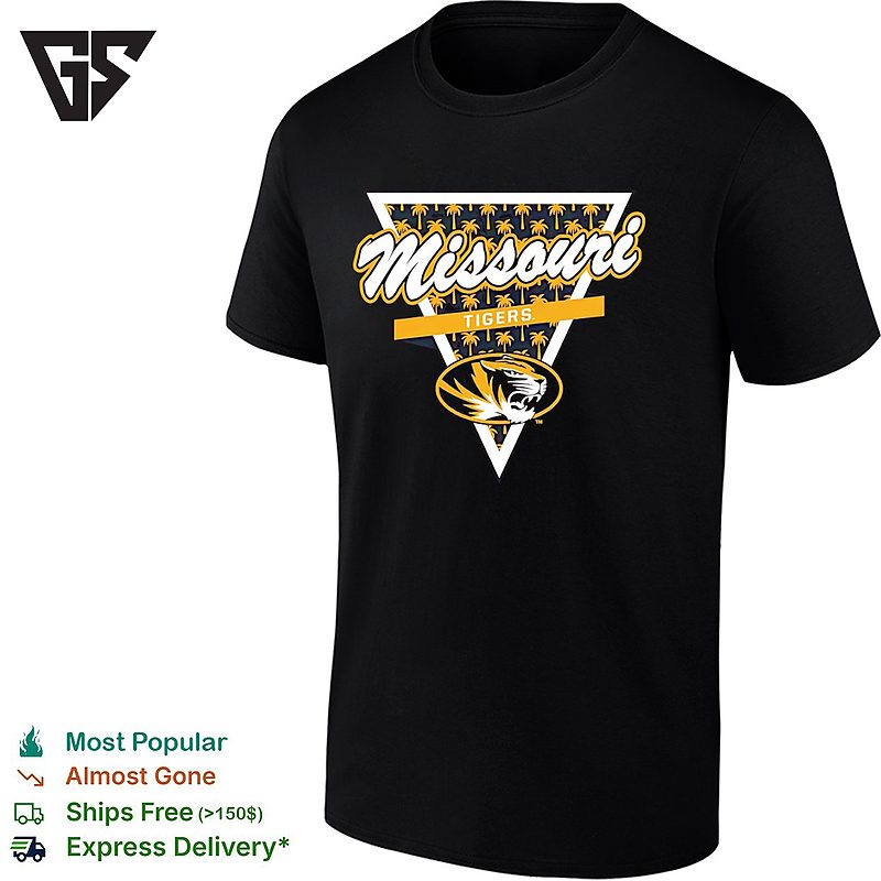Missouri Tigers Football Palm Tree Pattern Inside A Triangle Logo T-Shirt Missouri Tigers Football Palm Tree Pattern Inside A Triangle Logo T-Shirt