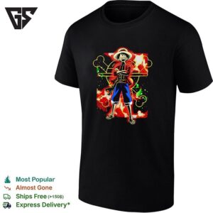 Monkey D Luffy Smiling Of One Piece Rubber King Shadow Nebula Graphic T-Shirt