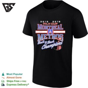 Montreal Metros Back To Back Champions Mlh Cup 2015 2016 T-Shirt