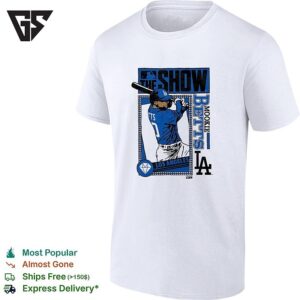 Mookie Betts 50 Los Angeles Dodgers Baseball Team Mlb The Show Caricature T-Shirt