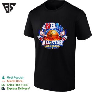 NBA All-Star Weekend 2026 Basketball Stars And Fire Graphic T-Shirt