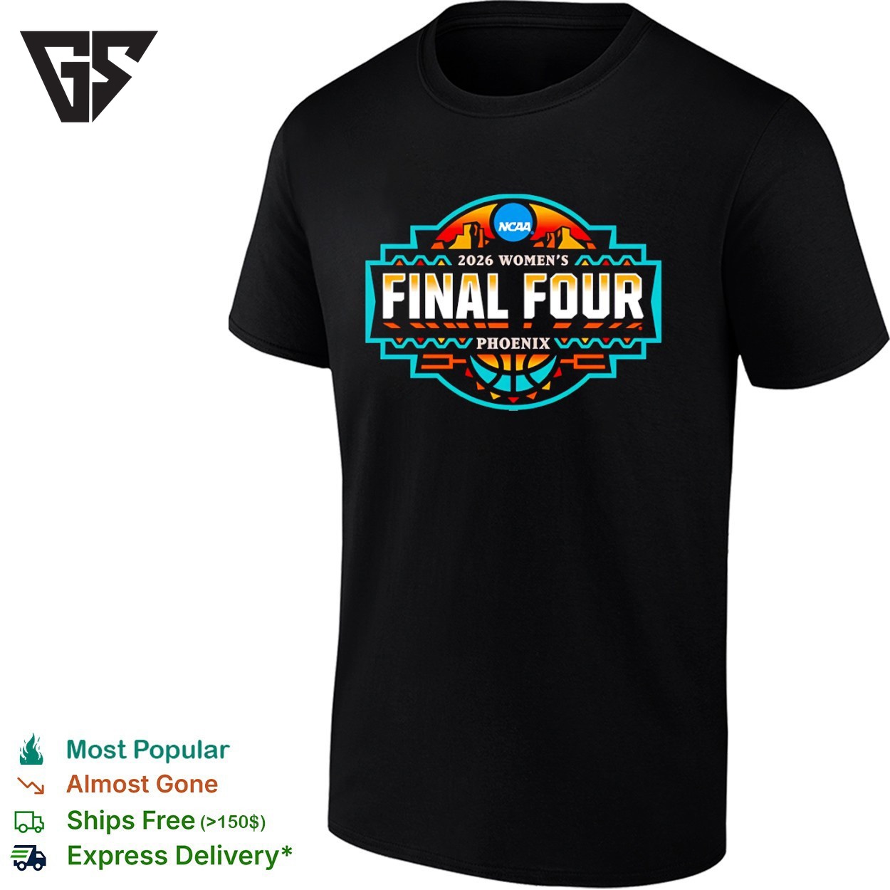 NCAA 2026 Women’s Final Four Phoenix Logo Retro T-Shirt NCAA 2026 Women’s Final Four Phoenix Logo Retro T-Shirt
