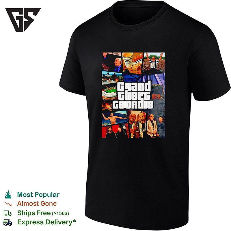 Newcastle United Grand Theft Geordie Gta Style T-Shirt Newcastle United Grand Theft Geordie Gta Style T-Shirt