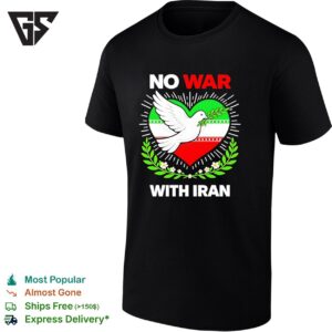 No War With Iran Dove Heart Iran Flag T-Shirt