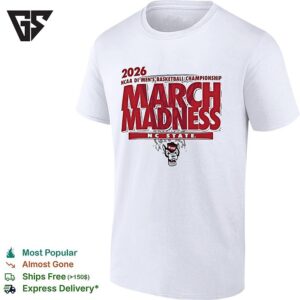 North Carolina State Wolfpack NCAA Di Men’s Basketball Championship March Madness 2026 T-Shirt