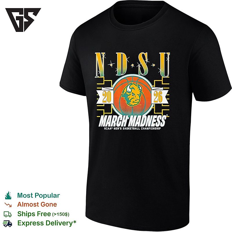 North Dakota State Bison Men’s Basketball NCAA Championship March Madness 2026 T-Shirt North Dakota State Bison Men’s Basketball NCAA Championship March Madness 2026 T-Shirt