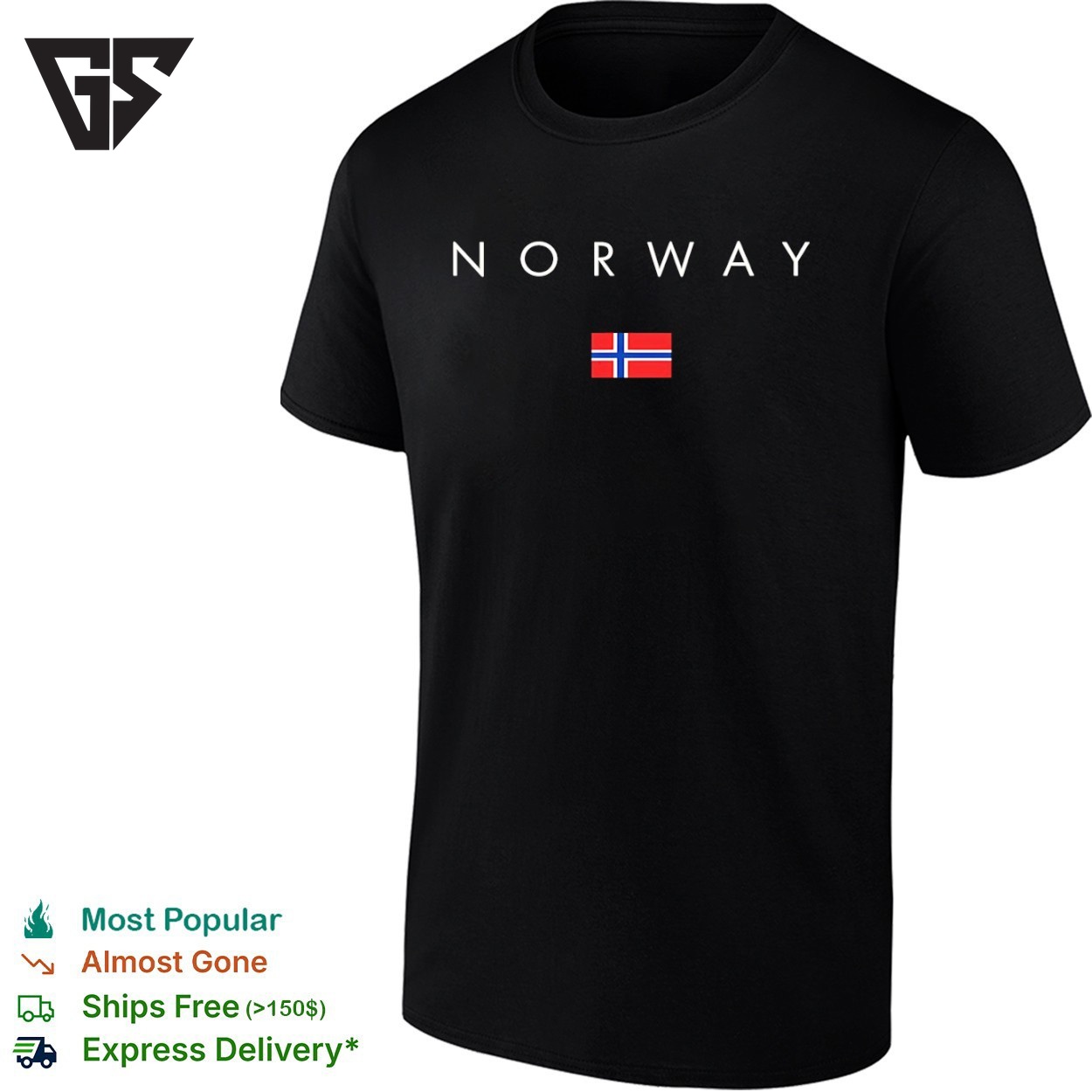Norway Flag Center T-Shirt Norway Flag Center T-Shirt