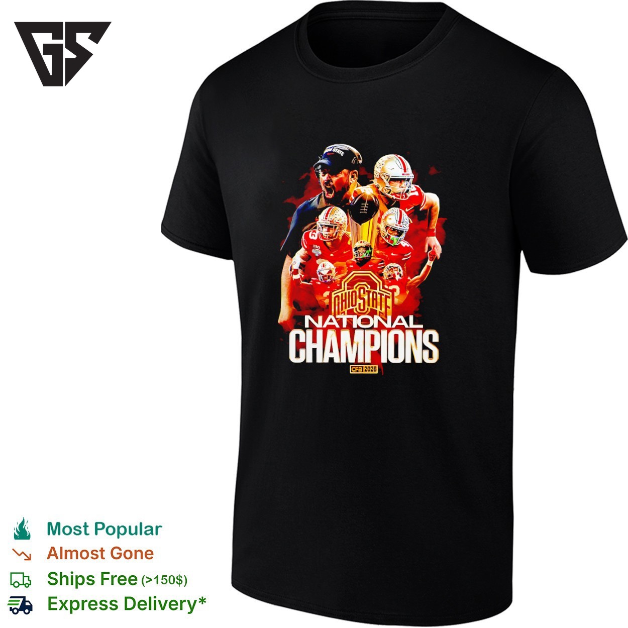 Ohio State Buckeyes Coach And Player At Cfb National Champions 2026 T-Shirt Ohio State Buckeyes Coach And Player At Cfb National Champions 2026 T-Shirt