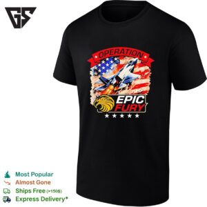 Operation Epic Fury B 2 Bomber USA Eagle Head Blazing Graphic T-Shirt