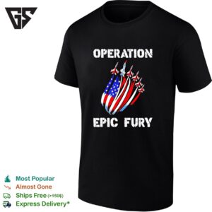 Operation Epic Fury Patriotic USA Flag 2026 Retro T-Shirt