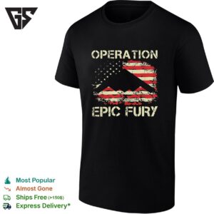 Operation Epic Fury US Israel Attack Iran Flag Retro T-Shirt