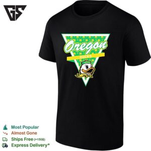 Oregon Ducks Football Palm Tree Pattern Inside A Triangle Logo T-Shirt