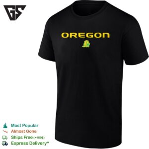 Oregon Ducks Wordmark Mascot Logo T-Shirt
