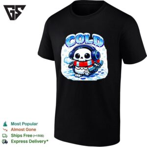 Penguin Cold Skeleton Cute Spooky In Winter T-Shirt