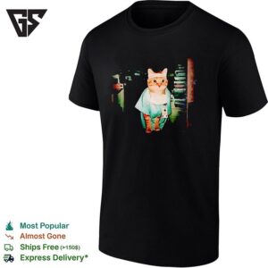 Perlorian Cat Doctor Wearing A Mask And Working The Night Shift T-Shirt