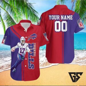 Personalized Buffalo Bills Tropical Quarterback Hawaiian Shirt