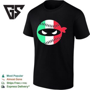 Pitching Ninja Italy Baseball Shape T-Shirt 1 1