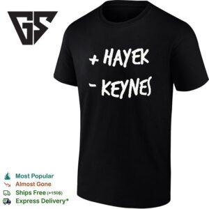 Plus Hayek And Minus Keynes Friedrich Hayek And John Maynard Keynes T-Shirt 1 1