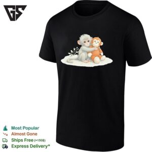 Punch Monkey Holding Stuffed Monkey And A Little Tree T-Shirt