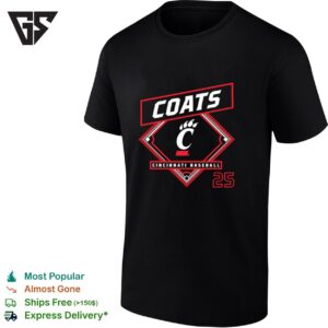 Quinton Coats 25 Cincinnati Bearcats Baseball T-Shirt