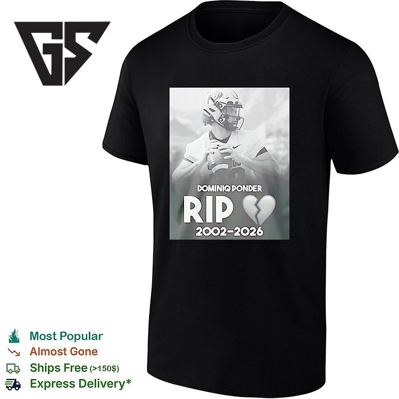 Rip Dominiq Ponder 2002 2026 Broken Heart Shape T-Shirt Rip Dominiq Ponder 2002 2026 Broken Heart Shape T-Shirt