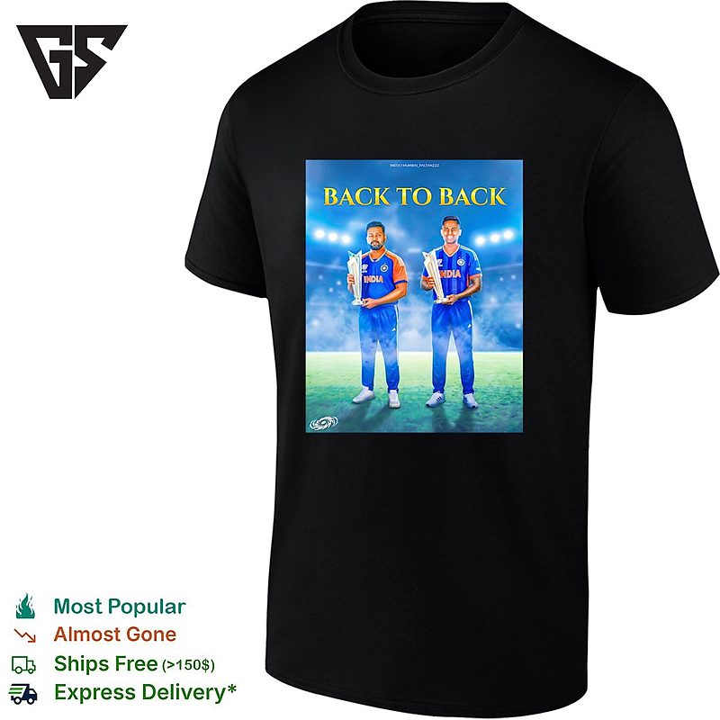Rohit Sharma And Suryakumar Yadav Cricket Indian T20 World Cup Poster T-Shirt Rohit Sharma And Suryakumar Yadav Cricket Indian T20 World Cup Poster T-Shirt