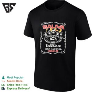 Saliva Jack Daniel’s Old No. 5 Cinco Diablo Tennessee Rock And Roll T-Shirt
