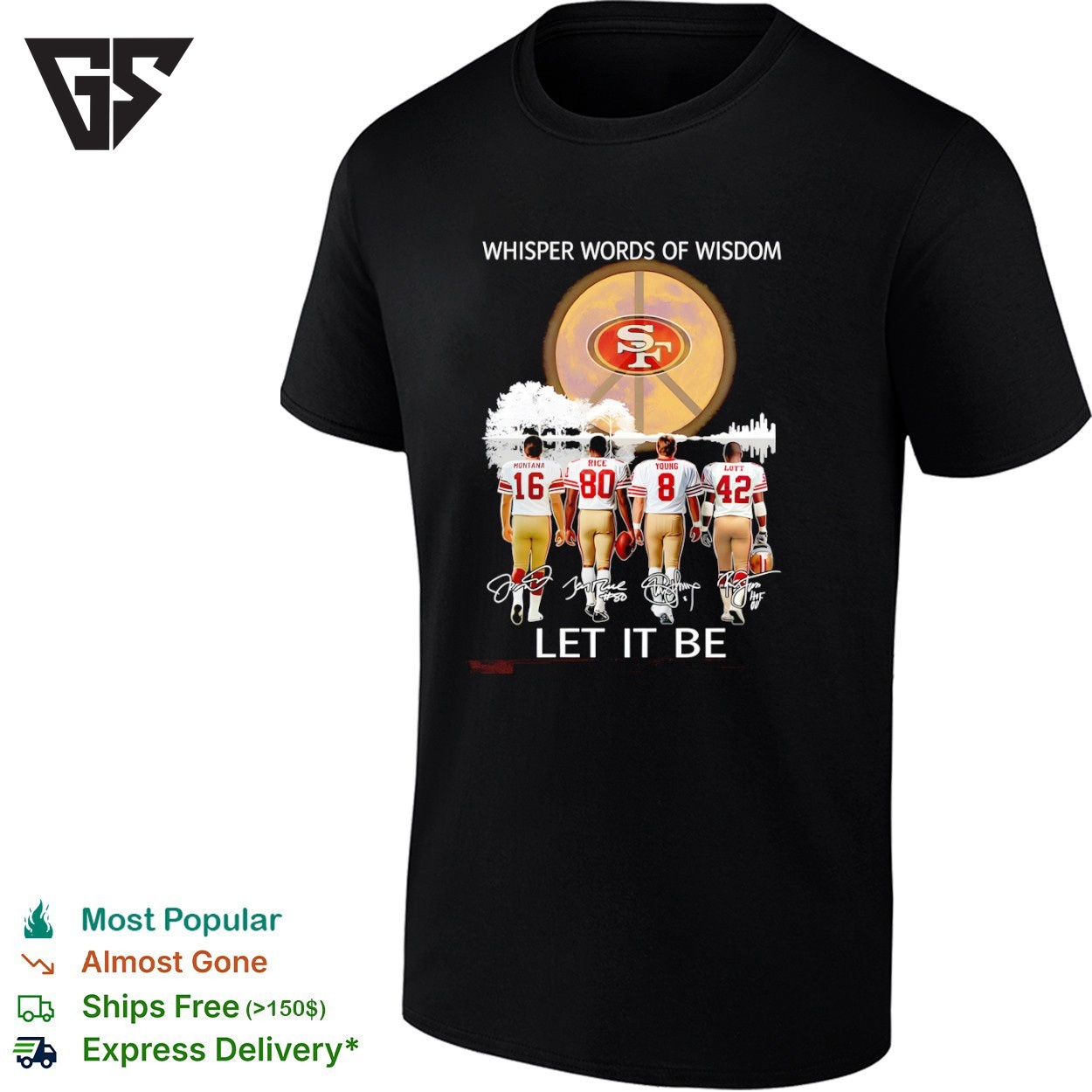 San Francisco 49ers Coach And Players Whisper Words Of Wisdom Let It Be Signature T-Shirt San Francisco 49ers Coach And Players Whisper Words Of Wisdom Let It Be Signature T-Shirt